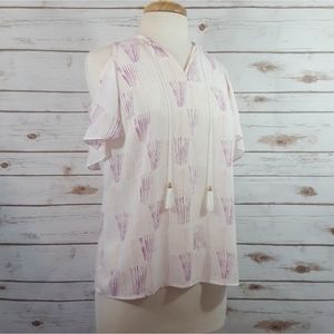 Ivanka Trump | Cold Shoulder Ruffle Sleeve Blouse